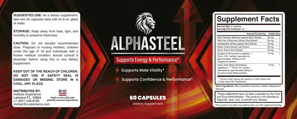 AlphaSteel Ingredients Label