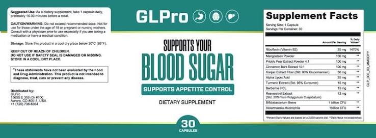 glpro ingredients label