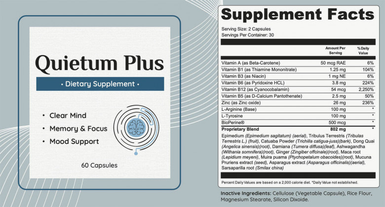 quietum plus ingredients label